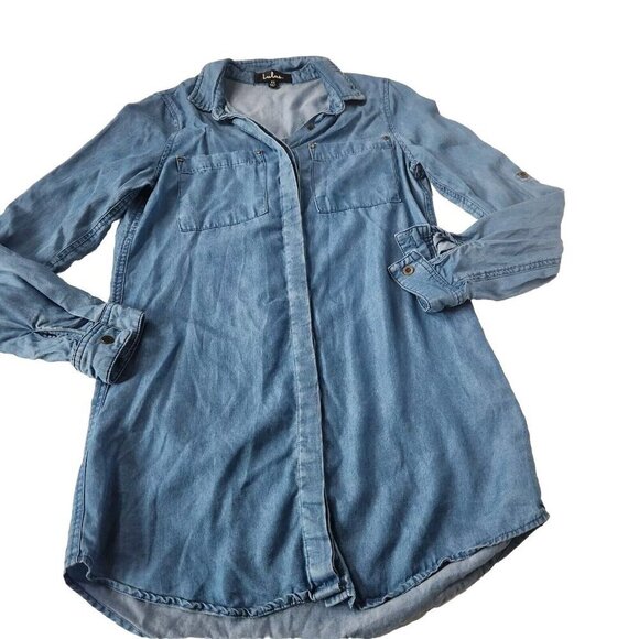 Lulus Women's XS Chambray Shirt Dress - Picture 2 of 8